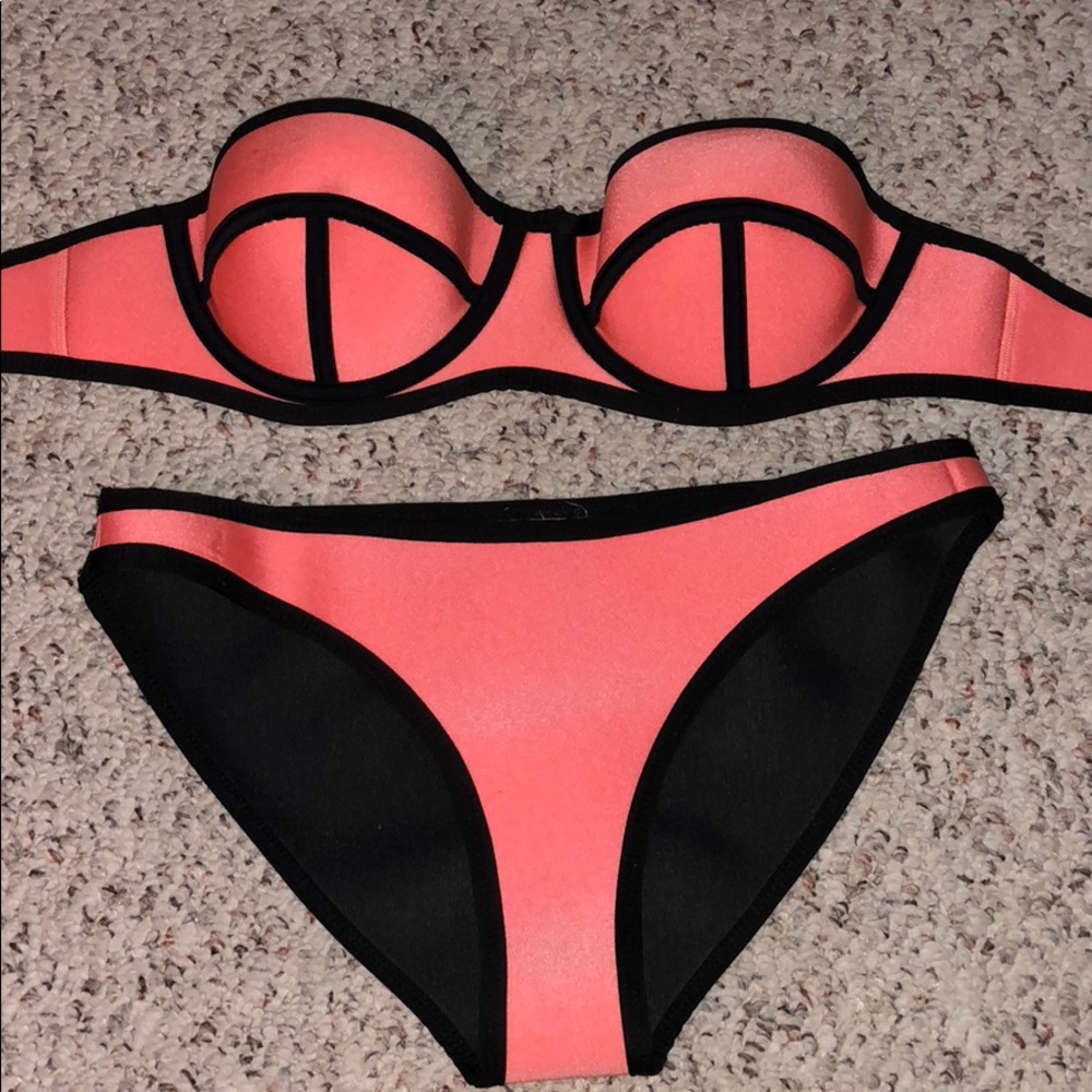 Orange/black swimsuit